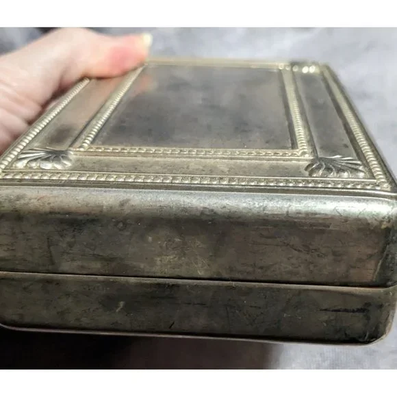 Vintage Silver Hinged Trinket Box